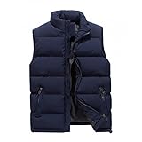 JUTOO Heizweste, Herren Steppweste Winter Leichte Winddicht Zip Weste Outdoor Casual Warme Jacke Ärmellose Sweatshirt Winterweste Damenweste Männer Anglerweste Sportlich Vest (L, Blue)