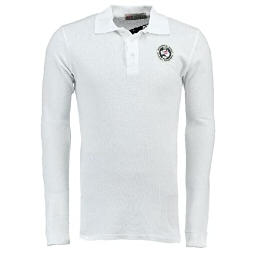 T-shirt manches longues homme Geographical Norway coton grand confort XXL blanc