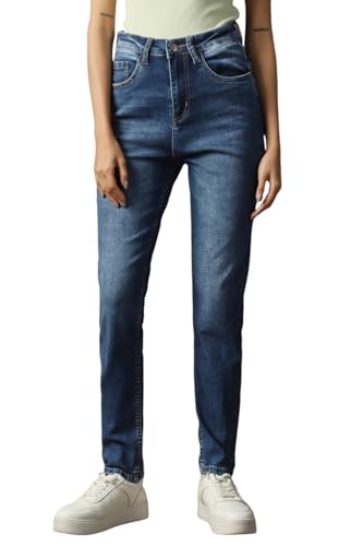 Image of High Star Women Cotton Washed Skinny fit High-Rise Casual Jeans