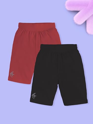 Image of KiddoPanti Girls Knee Length Cycling Shorts Pack of 2