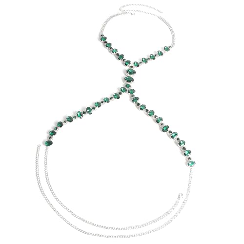 Cadena corporal de moda con diamantes de imitación para mujer