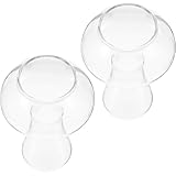 WOFASHPURET 2pcs Mushroom Shaped Cocktail Glasses for Parties Birthday Juice Water Cups Home Bar Drinkware