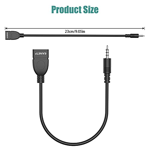 image for Eanetf USB to Aux Audio Adapter, 2PCS 3.5mm Male to USB Female for Pla