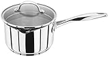 Stellar 7000 S705D Casserole en acier inoxydable avec couvercle en verre 16 cm 1,6 l Compa...