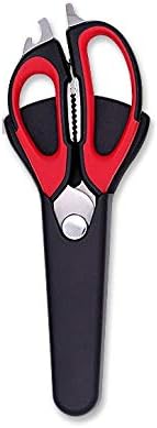 Multi-function 7 in 1 Stainless Steel Kitchen Scissor with Protective Magnetic Cover/Holder - Random Color