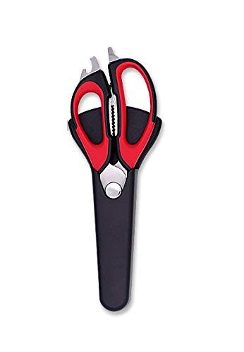 Giffy® Multi-function 7 in 1 Stainless Steel Kitchen Scissor with Protective Magnetic Cover/Holder - Random Color