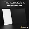 Hystar Aether Glass Gaming Mousepad | Micro-Etched Tempered Glass | Quiet, Ultra-Fast Glide | Full Anti-Slip Silicone Backing (White, X-Large)