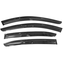 Window Visors Compatible with 2014-2019 Mazda 3 Sedan Hatchback, Smoked Aero JDM Deflectors Stick On Sun Rain Wind Window Guards by IKON MOTORSPORTS, 2015 2016 2017 2018