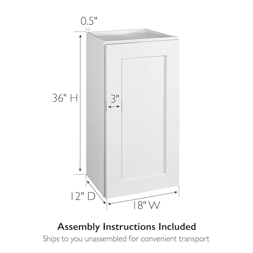 Image of Design House Brookings Kitchen Wall Cabinet, 18 inch, White