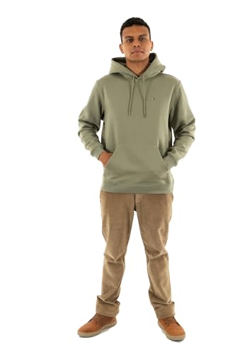Tommy Jeans Men’s Regular Fit Flag Fleece Hoodie, Green (Utility Sage), S