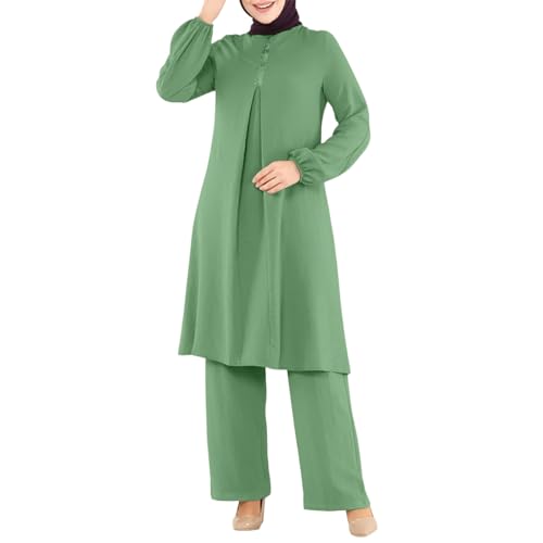 Abaya Dubaï 2 pièces pour femme musulmane tenue décontractée chic