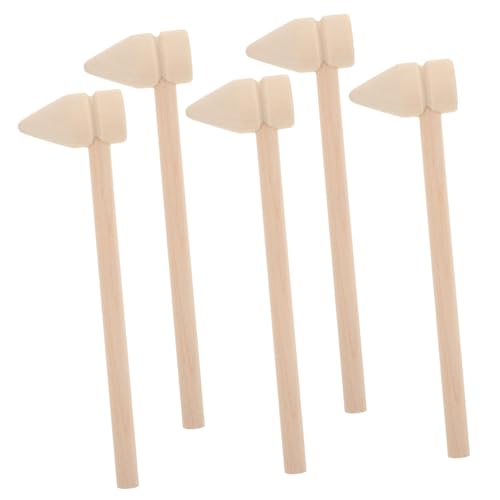 jojofuny Mini Tools Set 5pcs Wooden Hammers Boys and Girls Toy Hammer Pounding Sound for Boys and Girls