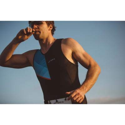Aptonia Men's Sleeveless Trisuit with Front Zip - Black/Blue 2