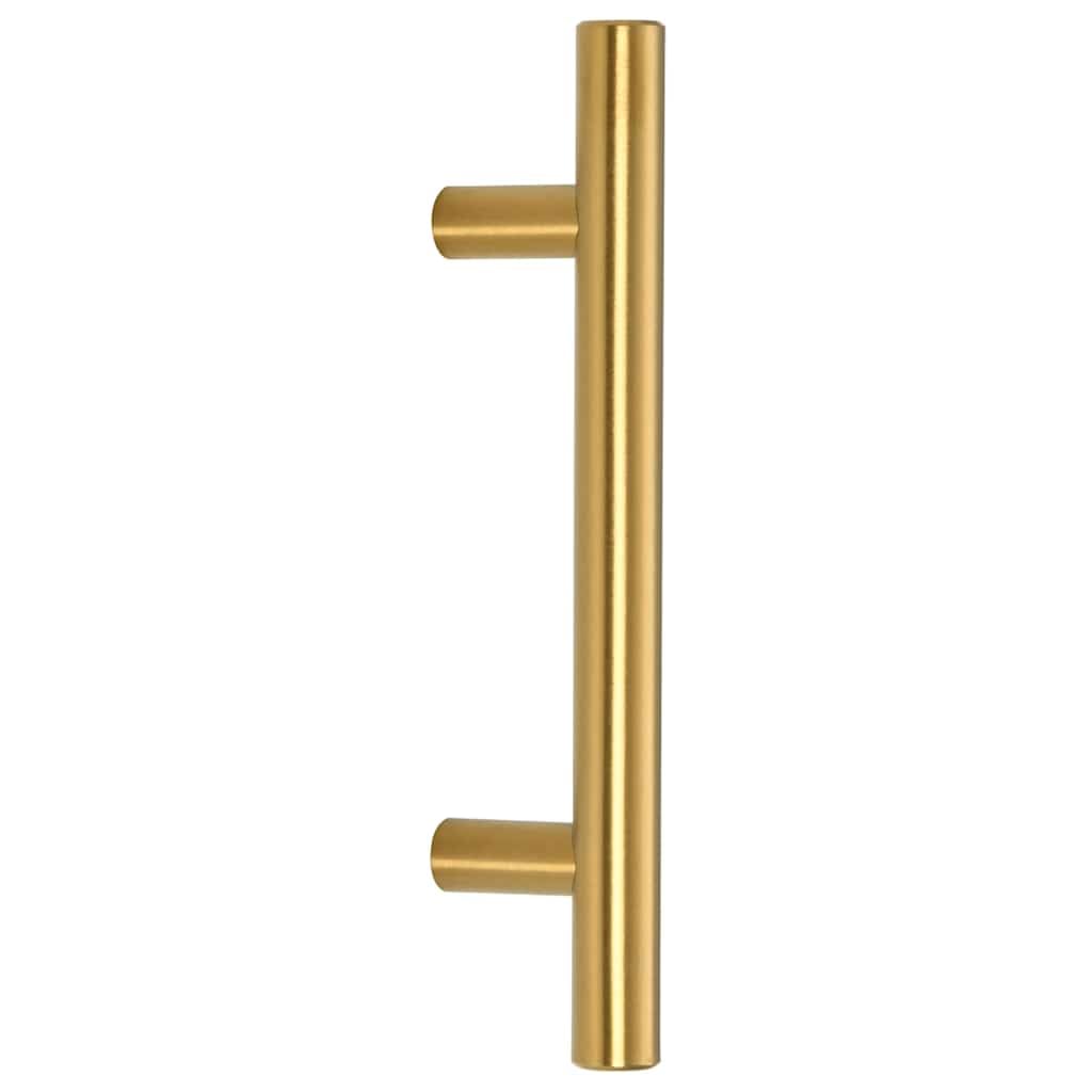 Tiradores para muebles en forma de T, de acero inoxidable, dorado, juego de 10 unidades, con distancia entre orificios de 64 mm, para armario, cajón, puerta, cómoda, longitud de tornillo de