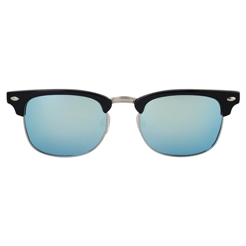 Phuket Polarized Sunglasses for Men or Women 2 Pairs Semi Metal-Rimmed Black & Tortoise Frames w/Blue Mirror Lenses2