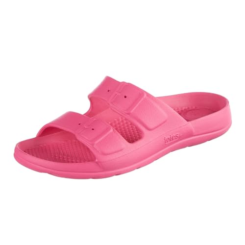 Image of Totes Kids Everywear Double Buckle Slide Sandals Lightweight Waterproof Slides with Textured Footbed