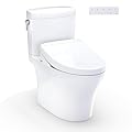 TOTO® WASHLET®+ Aquia IV® Cube Two-Piece Elongated Dual Flush 1.28 and 0.9 GPF Toilet with S5 Bidet Seat, Cotton White - MW4363446CEMFGN#01