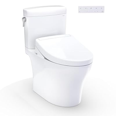 TOTO® WASHLET®+ Aquia IV® Cube Two-Piece Elongated Dual Flush 1.28 and 0.9 GPF Toilet with S5 Bidet Seat, Cotton White - MW4363446CEMFGN#01