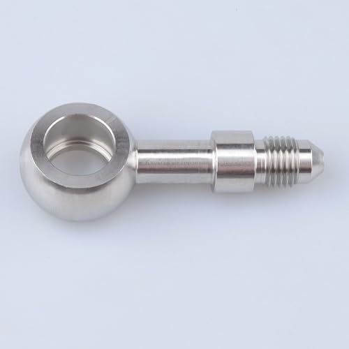 Image of Stainless Steel Banjos Brake Fitting Straight -3 AN Male Flare 3 /8-24 Thread AN3 12.2mm Hole Diameter