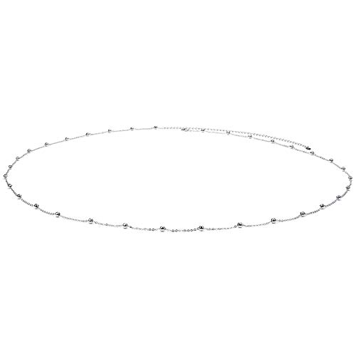 Sllaiss 925 Sterling Silber Sexy Strand Taillenkette für Damen Frauen Minimalistisch Körperkette Perlen Bauchkette Cover