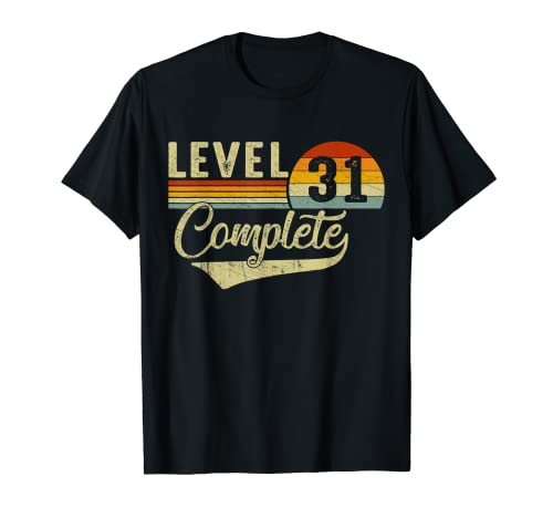 Livello 31 Completa Retro Video Gamers Coppia 31 ° Anniversario Maglietta
