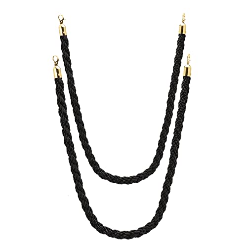 Absperrkordel Ersatz Schwarz Crowd Control Rungenseile Barriere Hanf Gedreht, Langlebige Hängeseile Für Autoshows/Restaurants/Hotels (Size : 3.5m/11.4ft) Cover