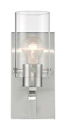 Image of Nuvo 60 /7171 Sommerset 1-Light Vanity Fixture with Clear Glass - Brushed Nickel Finish
