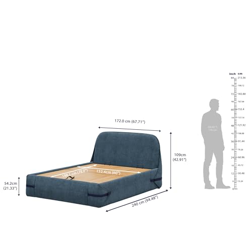 Image of Wakefit Hibernis Queen Size Hydraulic Storage Upholstered Bed
