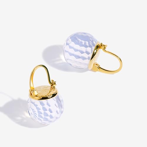 Image of Crystal Earrings for Women, Sparkly Austrian Crystal Disco Ball Earrings, 18K Gold Plated Post Drop Earrings with Colorful Spheres, Hypoallergenic & Lightweight, Ideal Gift for Her