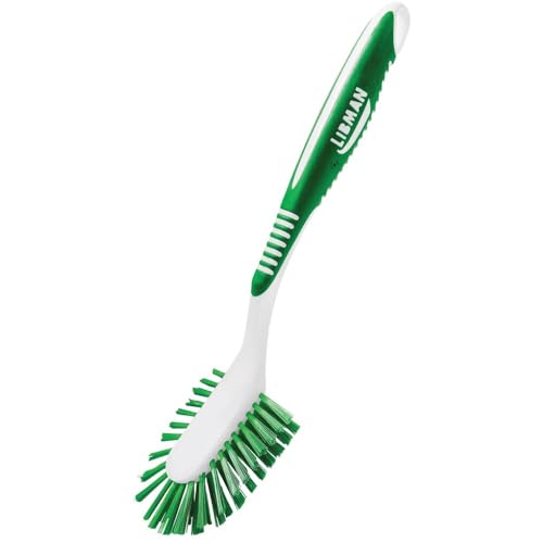 Image of Libman Green & White Polymer 8 in. Ergonomic Rubber Grip Dish Brush - 1 Each