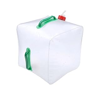 TSLBW 20L Réservoir d’eau Pliable Sac Conteneur avec Robinet, Transporteur d’eau de Camping Pliable portatif Transparent pour Le Bureau, Le Camping, Les jus de Fruits, Les Cocktails