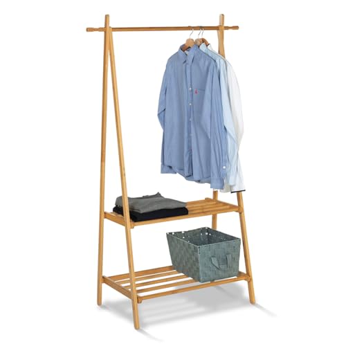 IDMarket - Portant d'entrée bambou RITA 2 étagères