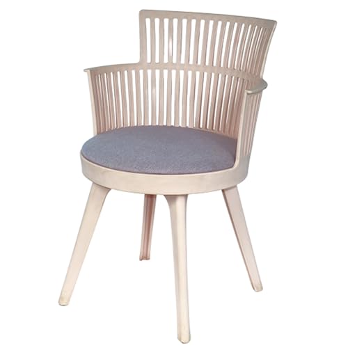 Image of Creative Cafe Chair Elegant and Understated, These Soft-Toned armchairs Feature a Refined slatted backrest, Cushioned seat, and Tapered Legs. Perfect for Modern interiors. | CS-1221 /P2 (Pink)