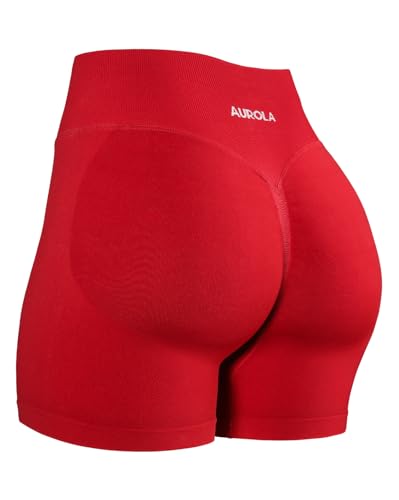Image of AUROLA Influence Workout Shorts for Women,2.5 3.5 4.5 5.5 6.5 No Roll Up Squat Proof Scrunch Seamless Compression Gym Short