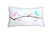 Cozy Line Home Fashions Rectangular Throw Pillow, Pink Blue White Birds Print Pattern Stuffed Toy Doll Decorative Pillow for Kids, Girls (Lumbar, Decor Pillow -1pc)