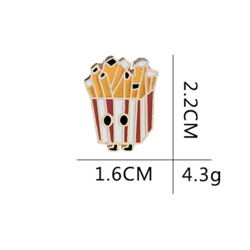 Image of French Fries Brooch Artist Shiny Jewelry Art Student Graduation Souvenir Brooch Drip Oil Painted Enamel Pin Suitable for Hat Jacket Canvas Bag
