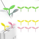 Genuine Sprout Leaf Bookmarks Yellow Leaf Pink Green Bookmarks, Set of 6 Creative Gifts for Bookworm Book Lovers Reading (Pink-Green-Yellow-6pcs)