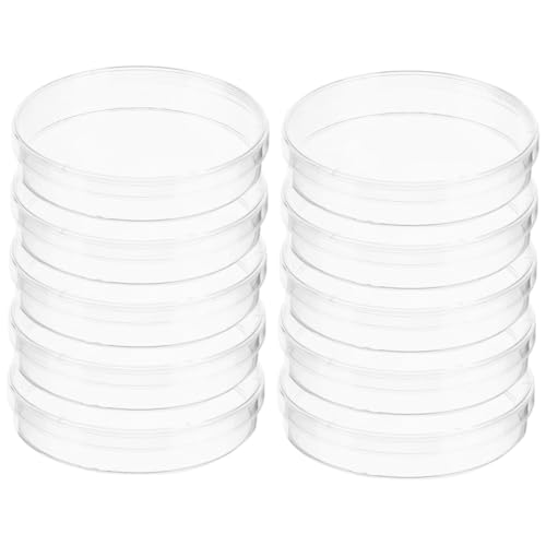 SAFIGLE 10 piezas Placas Petri Transparentes con Tapa Plástico para Cultivo Celular y Laboratorio Reutilizables Multipropósito