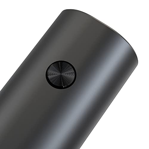 Image of Electric Salt and Pepper Grinder Stainless Steel Pepper Mill with Light Push Button One-Hand Operation Adjustable Coarseness (Black)