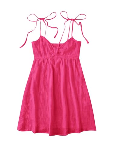 Image of SOLY HUX Women's Summer Cami Sun Dress A Line Tie Shoulder Y2k Cute Casual Short Mini Beach Babydoll Dresses