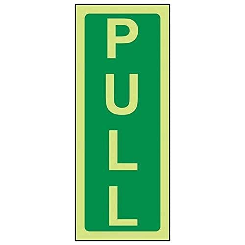 VSafety 22020AA-G - Señal para puerta con texto "Pull" (plástico, 60 x 150 mm), color verde