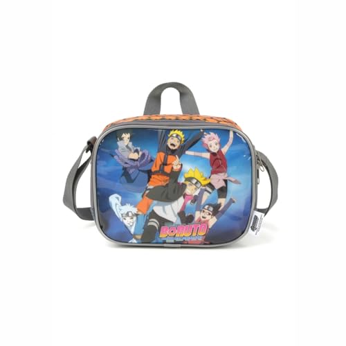 Mochila De Rodinhas Escolar Boruto E Lancheira Laranja Luxcel