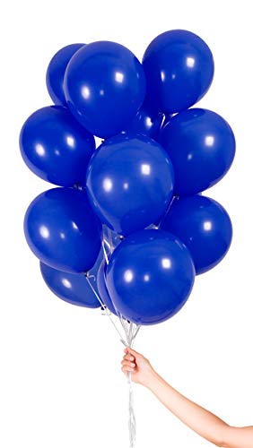 Folat - Ballons bleu foncé avec ruban 23cm - 30 pièces