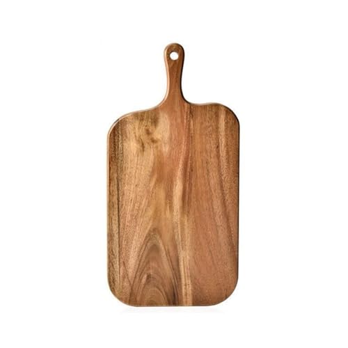 Tabla de cortar rectangular de madera con mango 38x19 cm miniatura 1