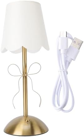 VBESTLIFE Bow Table Lamp, Cute Coquette Bow Table Lamp with Fabric Shade Modern Decorative Bedside Light Desk Lighting for Girl Bedroom
