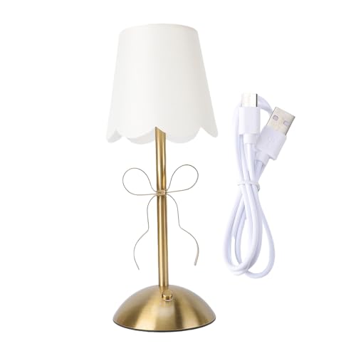 GOWENIC Cordless Bedside Lamp, Cute Bow Table Lamp with Fabric Shade, 1200mAh Rechargeable, for Bedroom Dining Patio by GOWENIC - Used condition - Image 7