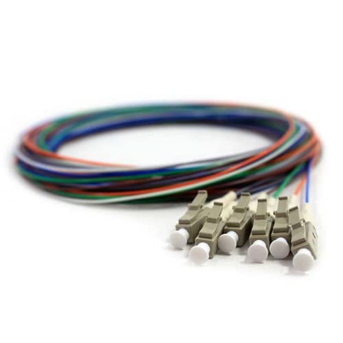RiteAV 6 Strand Fiber Optic Pigtail, OM1-62.5/125, Multmode Beige Boot LC/PC connectors, 3 Meter