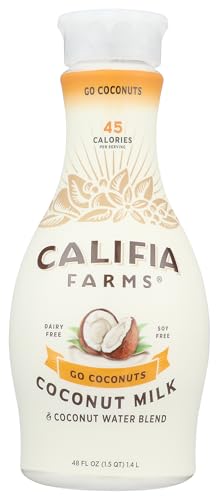 Califia Farms - Coconut Milk & Coconut Water Blend, Go Coconuts, 48 Oz | Dairy Free | Plant Based | Nut Milk | Vegan | Non-GMO | 45 Calories | High Calcium | No Sugar