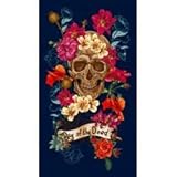 Buen poder de absorción. MLANCE-TOALLA DE PLAYA, DISEÑO DE CALAVERA CON FLORES NUIT-TOALLA DE TERCIOPELO ACOLCHADA, 95 X 175 CM