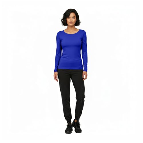 Image of Natural Uniforms Women's Long Sleeve Underscrub T-Shirt - Cotton Blend Scrub Base Layer for Nurses & Medical Professionals